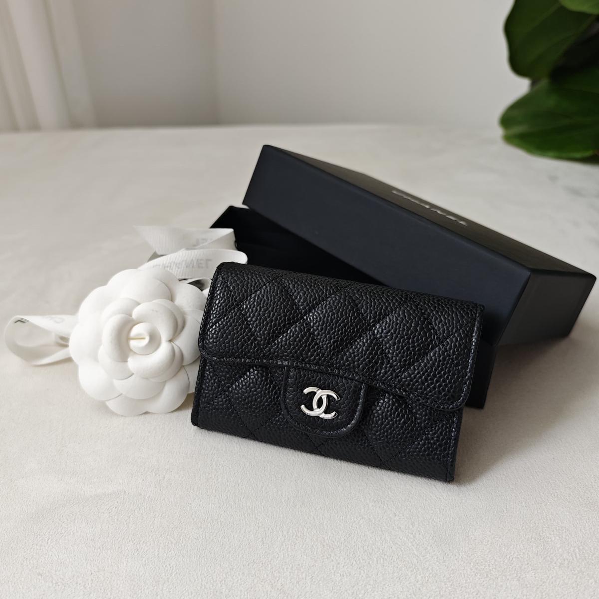 2e6bc6ee14fe7a9fa80f4e22ee3d43e9-1200x1200-1.jpeg Chanel Wallet black with sliver hardware - Image 1