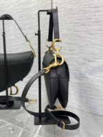 Christian Dior Saddle Bag in Black Gold Hardware - Image 4