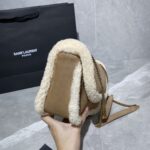 Saint Laurent Medium Niki Shoulder Bag in Tan/Cream Nubuck and Shearling Brown Beige - Image 4
