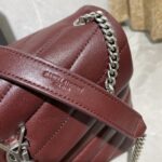 YSSL Loulou Small Chain Bag In Matelassé “Y” Burgundy - Image 3