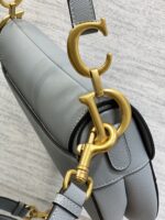 Dior Saddle Bag in Deep Grey-Blue Gold Hardware - Image 5