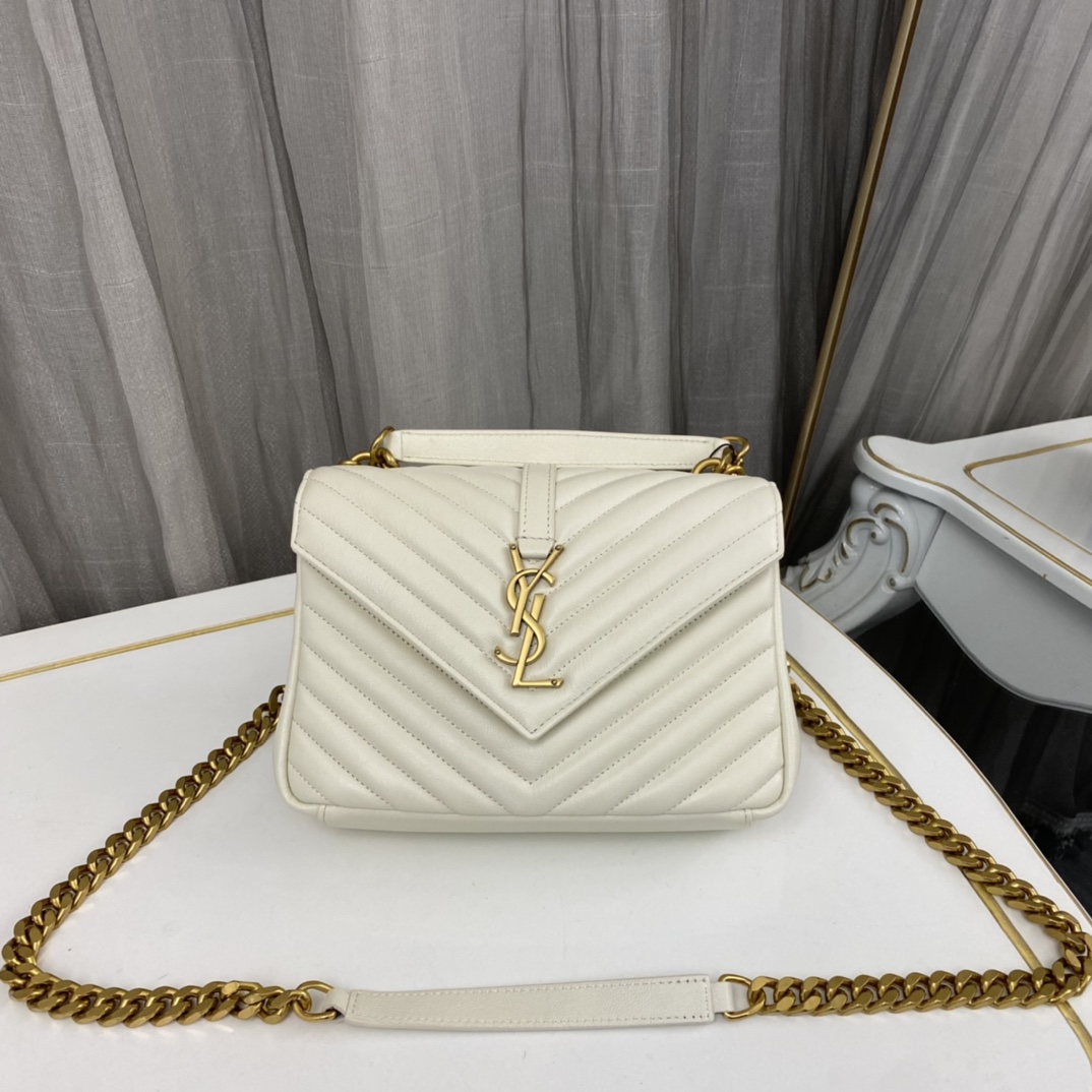 3fc62a85.jpg Saint Laurent Medium College Leather Cross Body Bag - Image 1
