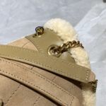 Saint Laurent Medium Niki Shoulder Bag in Tan/Cream Nubuck and Shearling Brown Beige - Image 3