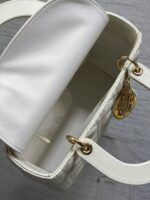 Dior Medium Lady Bag in White Gold Hardware - Image 7