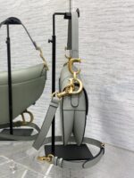 Dior Saddle Bag in Stone Gray Gold Hardware - Image 4