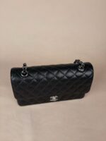 Chanel Classic Flap Medium 25 Black sliver Hardware - Image 4