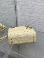 Christian Dior Mini Lady Dior bag in Beige ostrich leather - Image 5