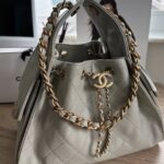 Chanel Small 25 Grey with Gold Hardware