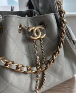 Chanel Small 25 Grey with Gold Hardware - Image 3