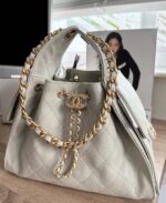 Chanel Small 25 Grey with Gold Hardware - Image 2