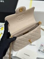 Chanel Beige Leather Small Top Handle Flap Bag - Image 5