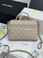 Chanel Beige Leather Small Top Handle Flap Bag - Image 6