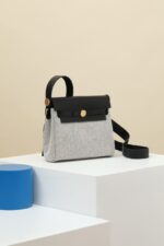 HN Herbag Mini in Ecru/Black gold hardware - Image 5