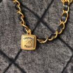 Chanel Maxi Flapbag in washed denim with gold-tone metal hardware - Image 4