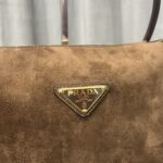 Prada Brown Medium Suede Shoulder Bag - Image 5