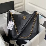 Chanel Calfskin Hobo Bag White/Black - Image 2