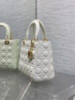 Dior Medium Lady Bag in White Gold Hardware - Image 5