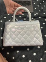 Chanel Coco Handbag Leather Light Grey Woman’s 23cm - Image 8