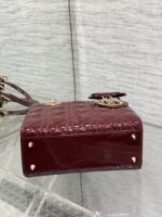 CHRISTIAN DIOR LADY DIOR BURGUNDY GOLD HARDWARE - Image 6