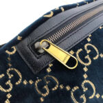 Gucci Belt Bag GG Velvet Blue in Velvet with Brass-tone - Image 3