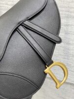 Christian Dior Saddle Bag in Black Gold Hardware - Image 2
