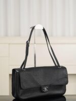 Chanel Maxi Flap 32 Black Sliver Hradware - Image 3