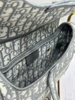 Christian Dior Saddle Bag in grey Oblique embroidered - Image 5