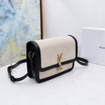 SAINT LAURENT Solferino Medium Cotton And Leather Shoulder Bag - Image 6