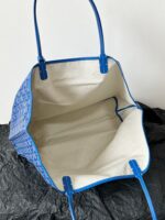 Goyard Blue Goyardine Canvas & Chevroches Calfskin Saint Louis PM Tote - Image 4