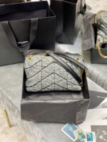 SAINT LAURENT Solferino Medium Cotton And Leather Shoulder Bag - Image 6