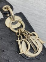 Christian Dior Mini Lady Dior bag in Black Ostrich leather - Image 3
