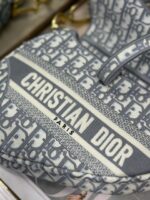 Christian Dior Saddle Bag in grey Oblique embroidered - Image 3