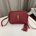 Saint Laurent Lou Medium YSL Camera Bag with Pocket and Tassel in Quilted Leather