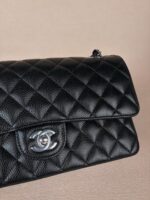 Chanel Classic Flap Medium 25 Black sliver Hardware - Image 6