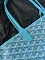 Goyard Blue Coated Canvas Leather Small Saint Louis Tote - Image 2