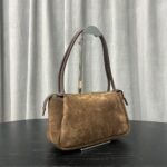 Prada Brown Medium Suede Shoulder Bag - Image 2
