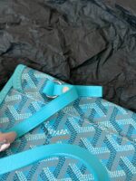 Goyard Blue Coated Canvas Leather Small Saint Louis Tote - Image 6