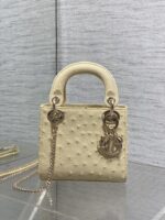 Christian Dior Mini Lady Dior bag in Beige ostrich leather - Image 2