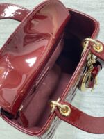 CHRISTIAN DIOR LADY DIOR BURGUNDY GOLD HARDWARE - Image 7