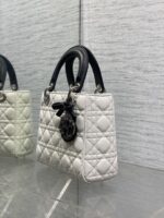 DIOR Lady Dior Bag with Chain Two-Tone Latte and Black - Image 3