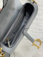 Dior Saddle Bag in Deep Grey-Blue Gold Hardware - Image 7