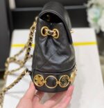 Chanel Charm Backpack Replica 11 Black Smooth Leather 18x18x8cm - Image 5