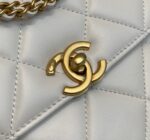 Chanel Mini Backpack Replica 11 Milk White With Gold Lock 18x20x11.5cm - Image 3