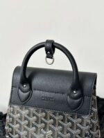 Goyard Mini Backpack Black Super Quality Monogram Pattern Size 23x19cm - Image 6