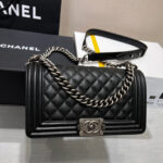 Chanel Boy Black Sliver Hardware Woman’s 20cm
