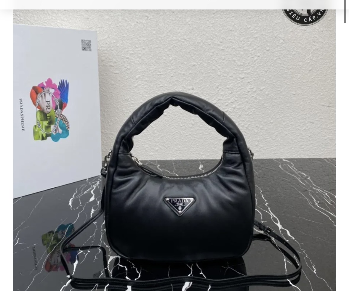 Screenshot Prada Soft Padded Nappa Leather Mini Bag in black - Image 1