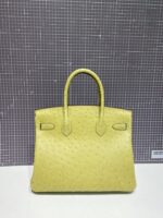 HN 30CM LIME OSTRICH LEATHER GOLD HARDWARE - Image 4