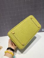 HN 30CM LIME OSTRICH LEATHER GOLD HARDWARE - Image 7