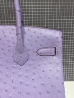 HN 30CM PURPLE OSTRICH LEATHER SILVER HARDWARE - Image 3