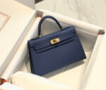 HN Mini Kelly Blue with gold-tone hardware - Image 3